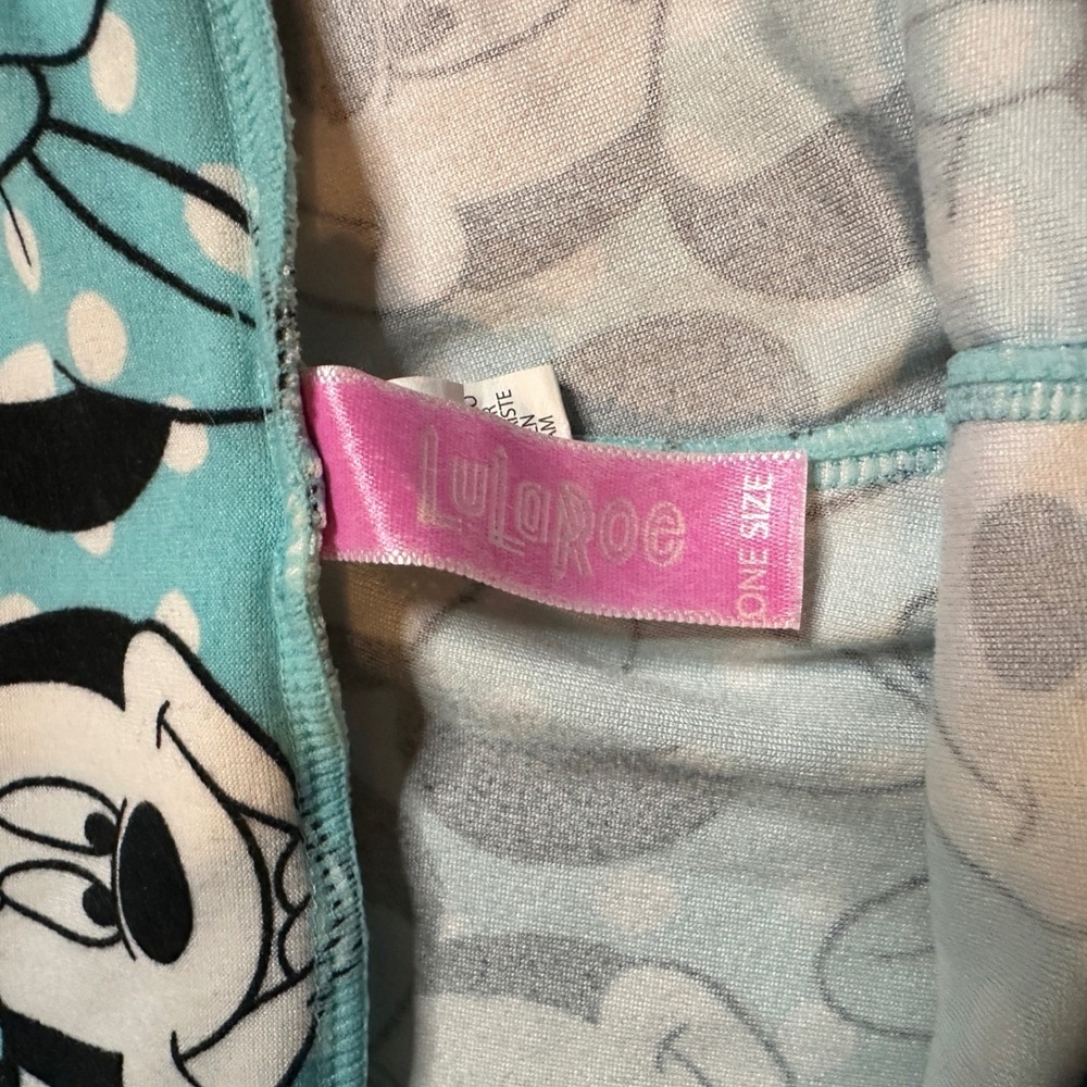 LuLaRoe Disney Collection Minnie Mouse‎ Leggings Blue Polka Dot Womens One Size - Picture 6 of 8